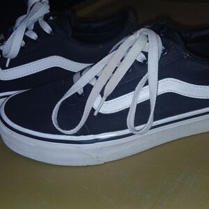 Womens Black and White Van Sneakers